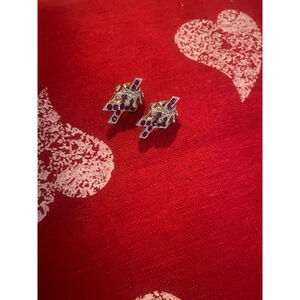 Women's ora Silver and Red clip on Earrings,